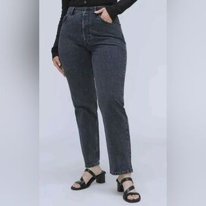 Everlane Black The Curvy 90's Cheeky Striaght Jeans In Hartford Night 31A